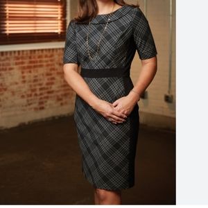 White House Black Market 4 classic plaid body support template pencil retro